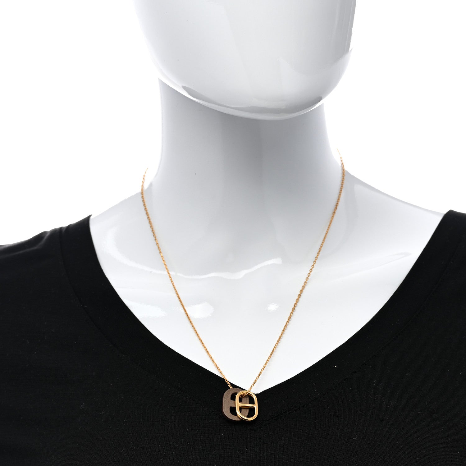Hermes Swift O'Maillon Pendant Necklace Etoupe 2 of 7