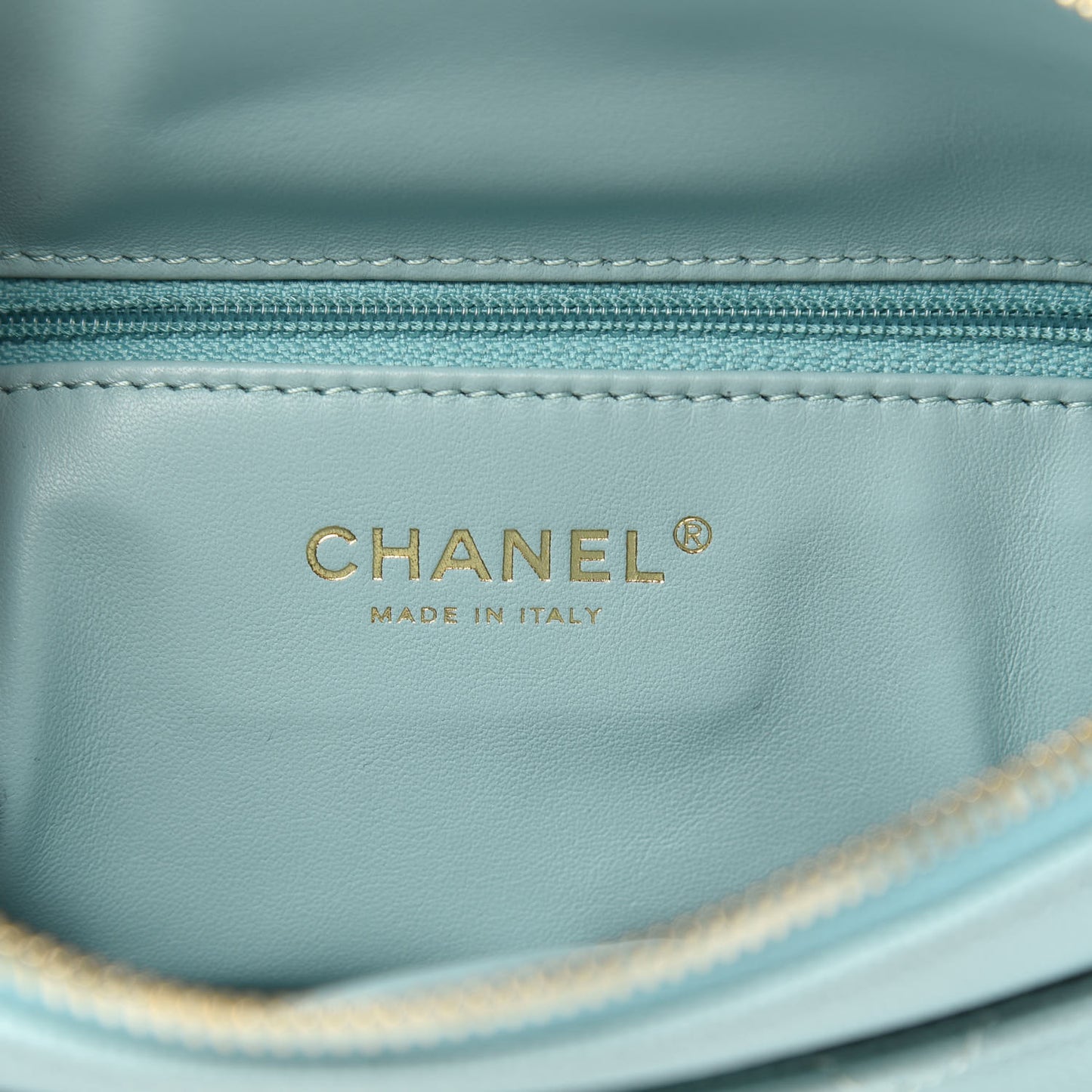 Caviar Quilted Filigree Waist Bag Light Blue