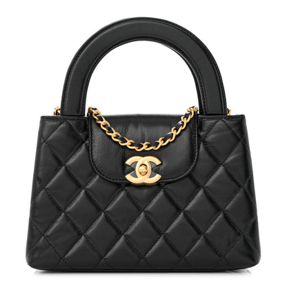 Chanel Shiny Aged Calfskin Quilted Nano Kelly Shopper Black 1 of 20