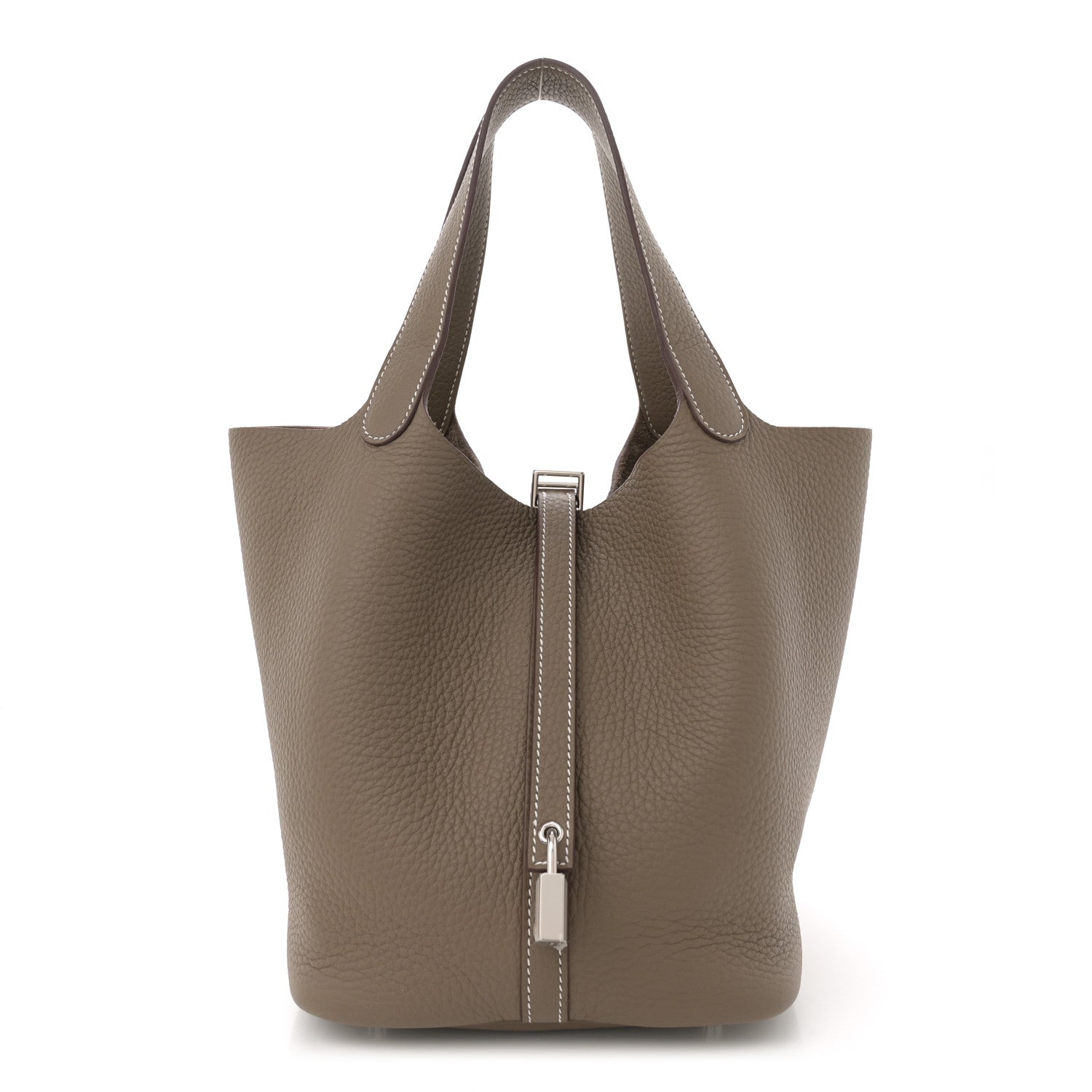 Hermes Taurillon Clemence Picotin Lock 22 MM Etoupe 1 of 10
