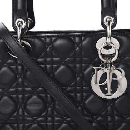 Christian Dior Lambskin Cannage Medium Lady Dior Black 7 of 13