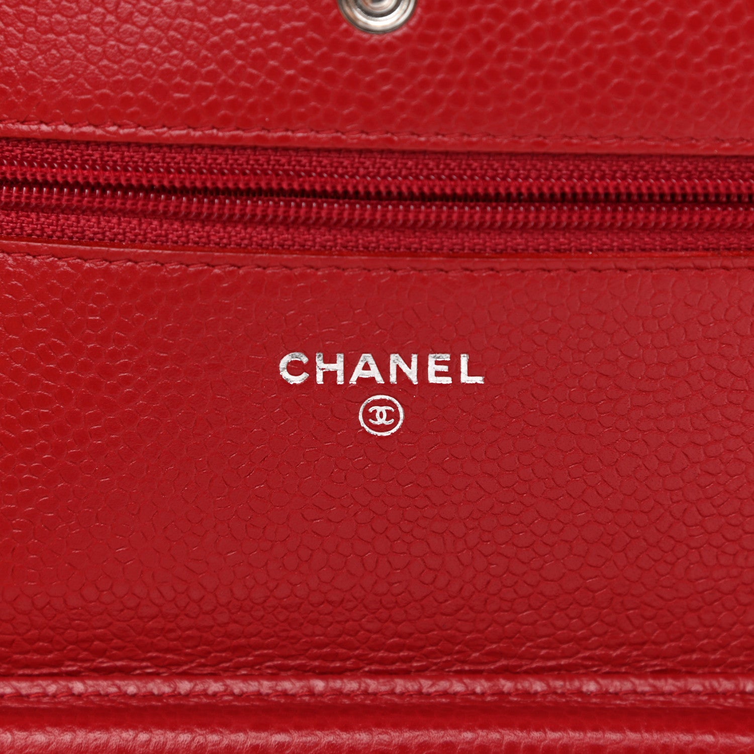 Chanel Caviar Quilted Wallet On Chain WOC Red 10 of 12