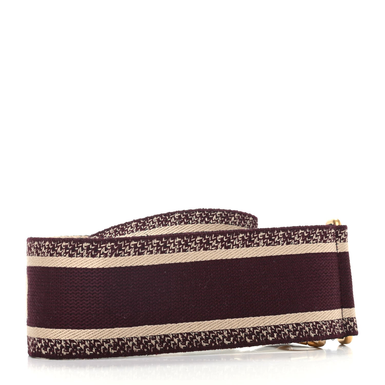 Christian Dior Canvas Embroidered Shoulder Strap Burgundy 2 of 4