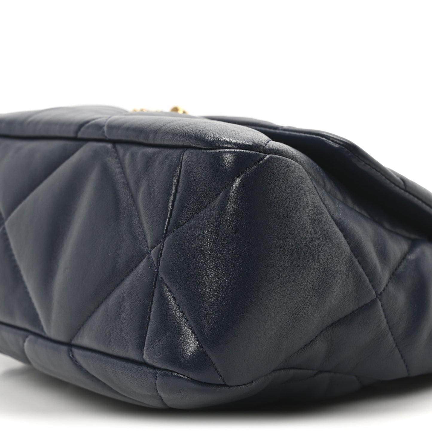 Lambskin Quilted Large Chanel 19 Flap Dark Blue