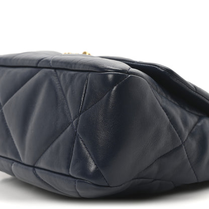 Chanel Lambskin Quilted Large Chanel 19 Flap Dark Blue 10 of 11