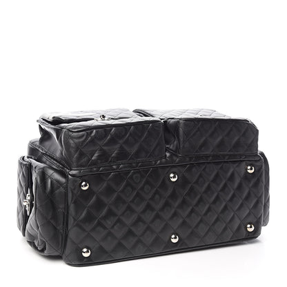 Chanel Calfskin Quilted XL Cambon Multipocket Reporter Black White 4 of 18