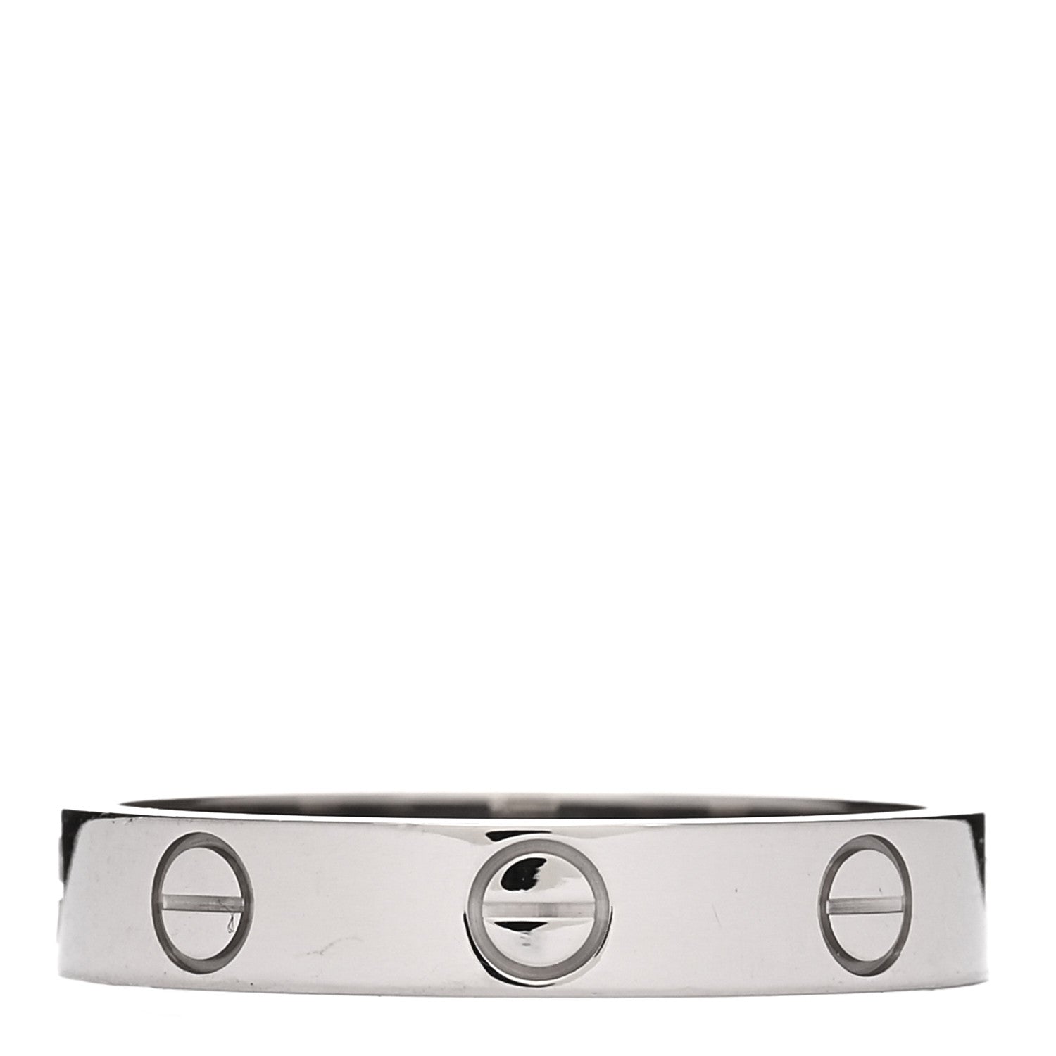 Cartier 18K White Gold 3.5mm LOVE Wedding Band Ring 54 6.75 3 of 5
