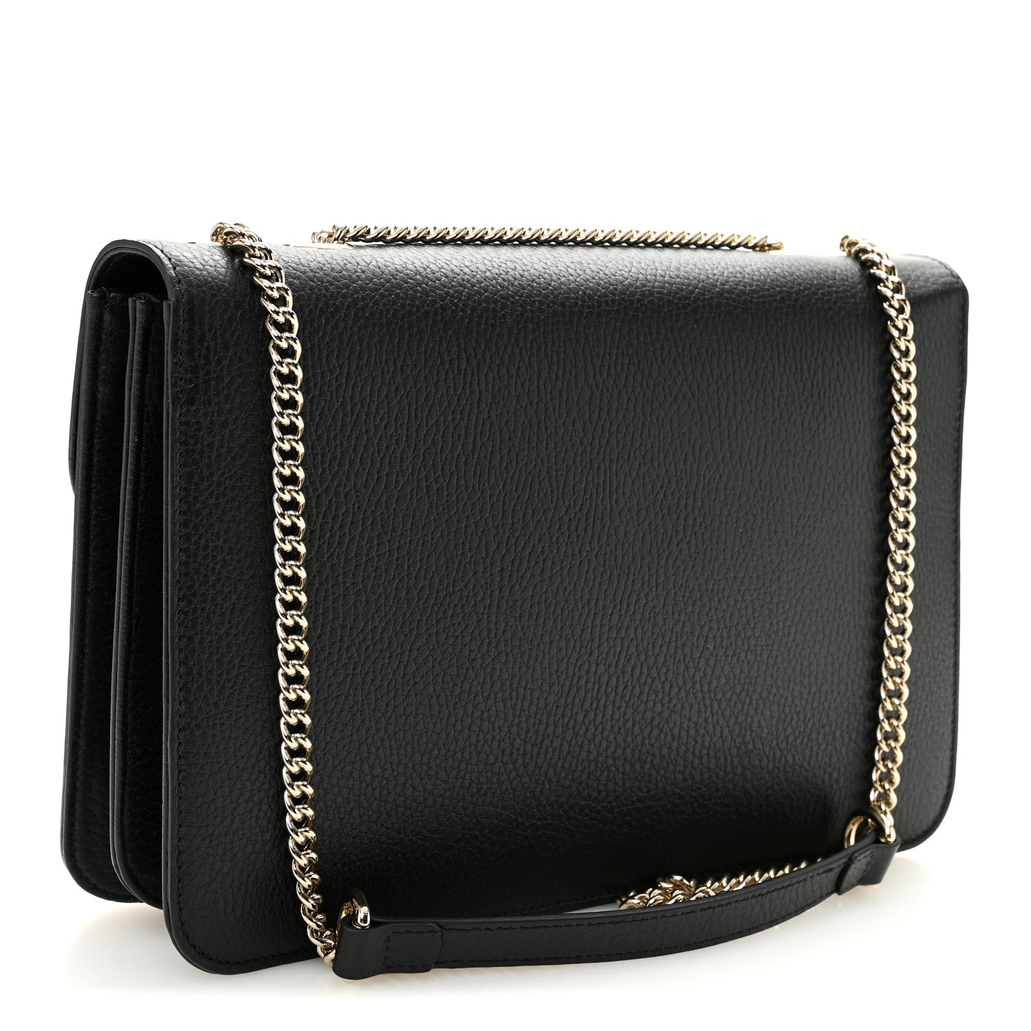 Gucci Dollar Calfskin Interlocking G Shoulder Bag Black 3 of 10