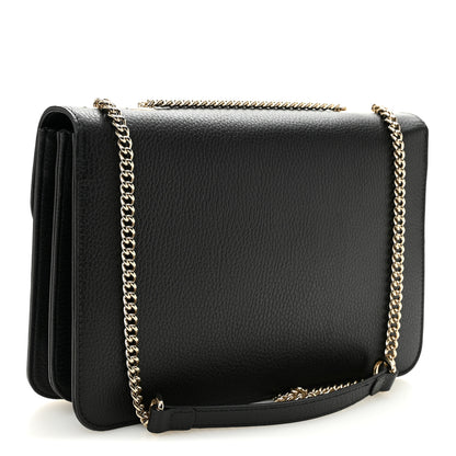Gucci Dollar Calfskin Interlocking G Shoulder Bag Black 3 of 10