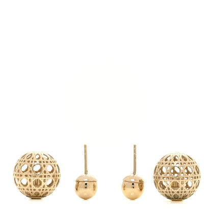 Christian Dior Cannage Mise En Dior Tribal Earrings Gold 3 of 6