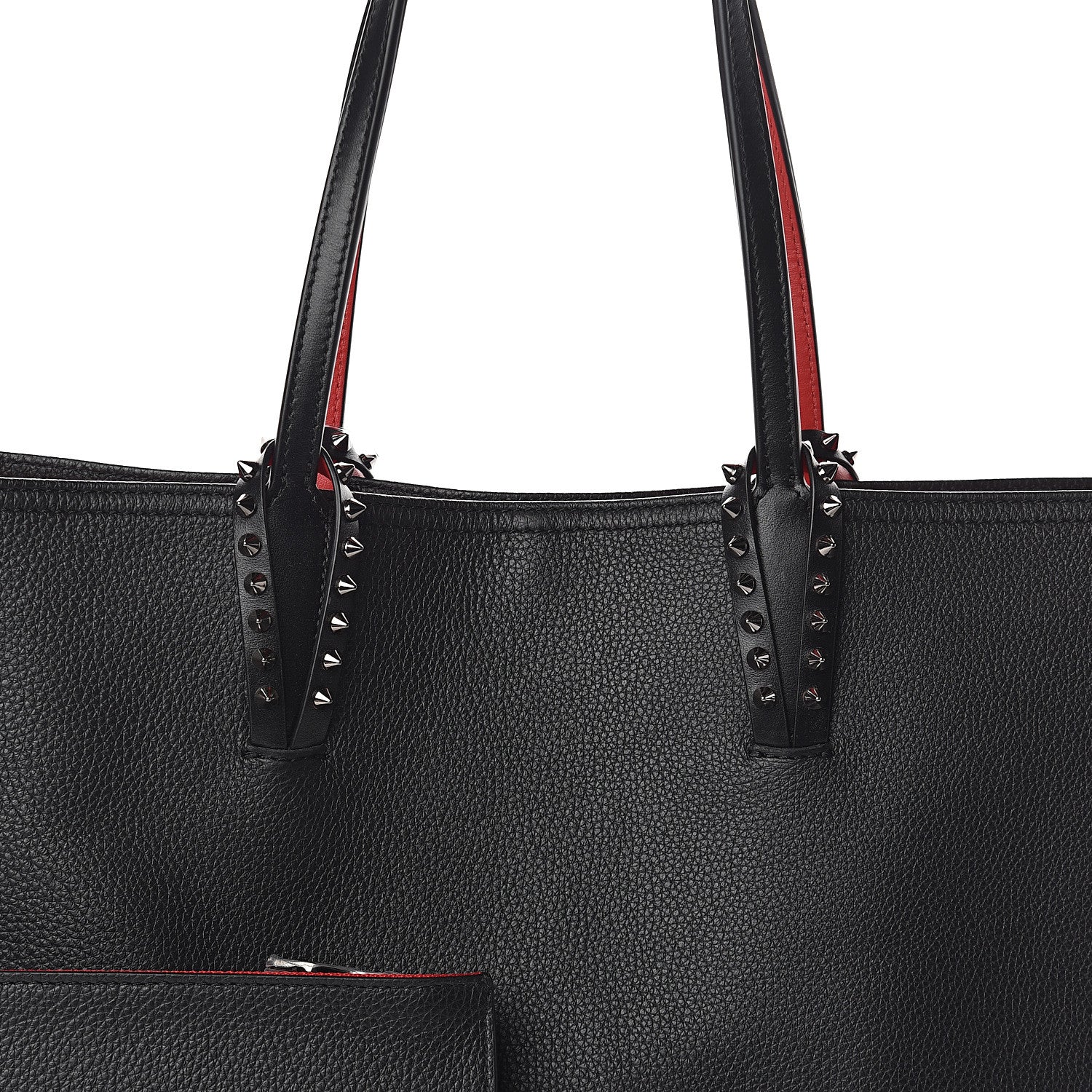 Christian Louboutin Calfskin Spikes East West Cabata Tote Black 6 of 8
