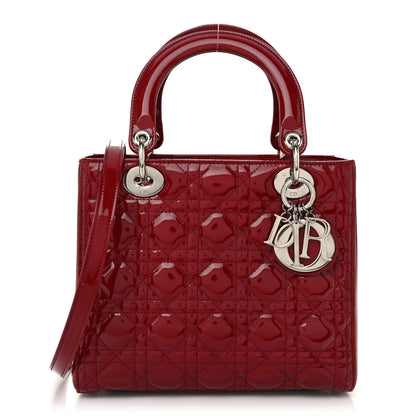 Christian Dior Patent Cannage Medium Lady Dior Red 1 of 10