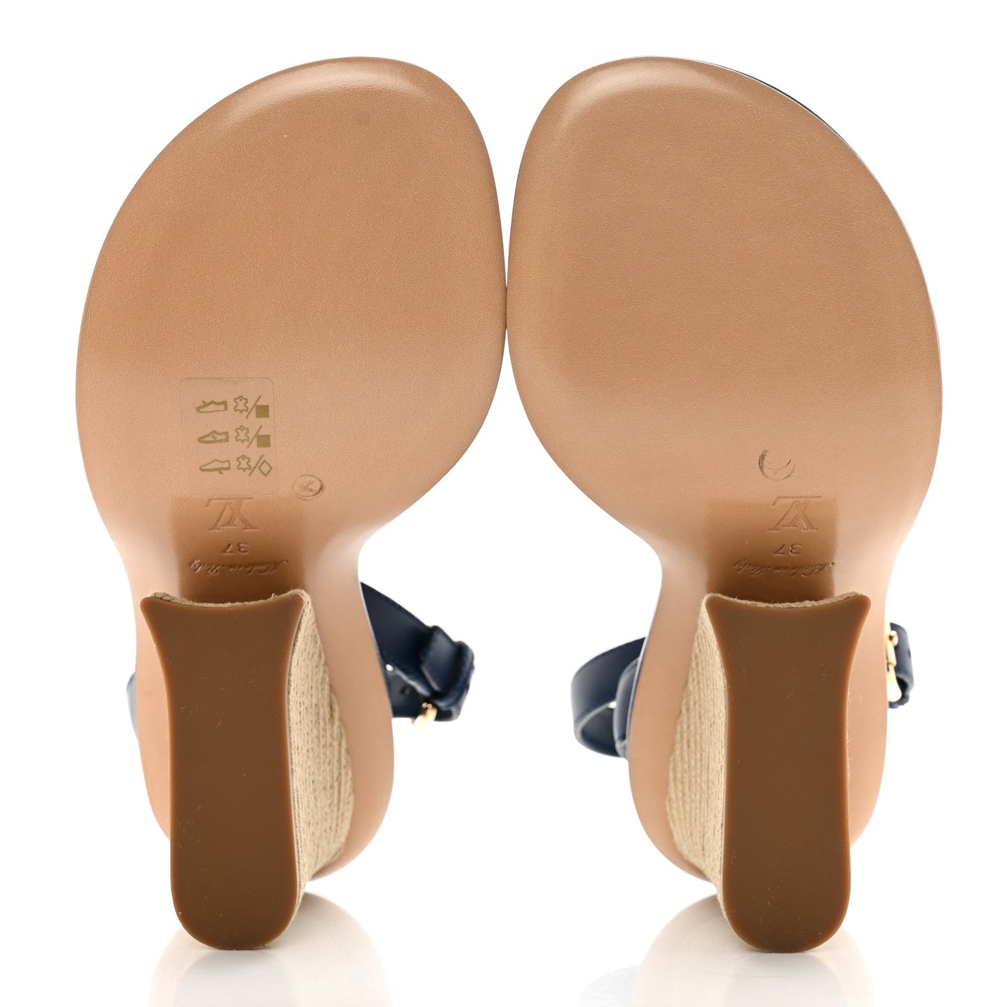 Monogram Denim Maia Wedge Sandal 37