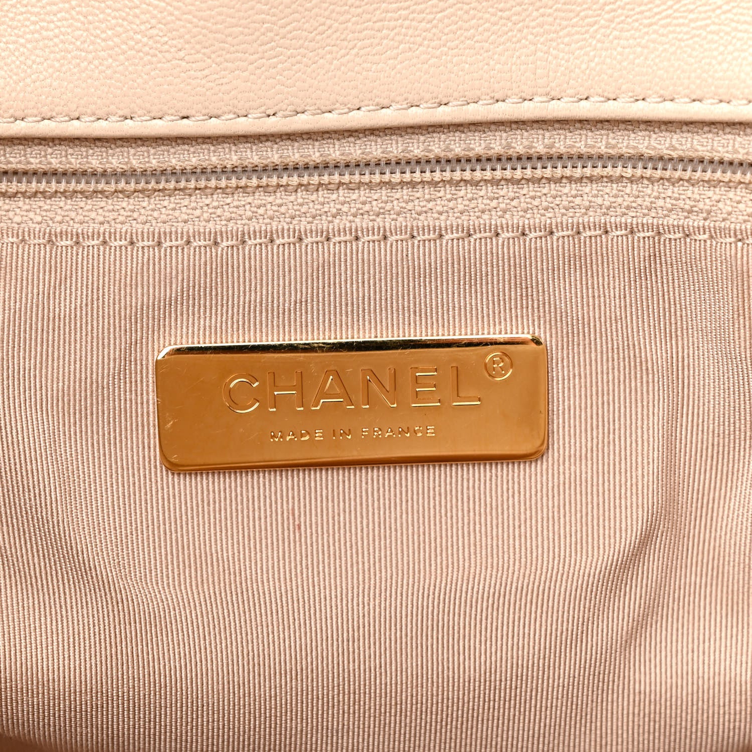 Chanel Lambskin Quilted Large Chanel 19 Flap Light Beige 6 of 13