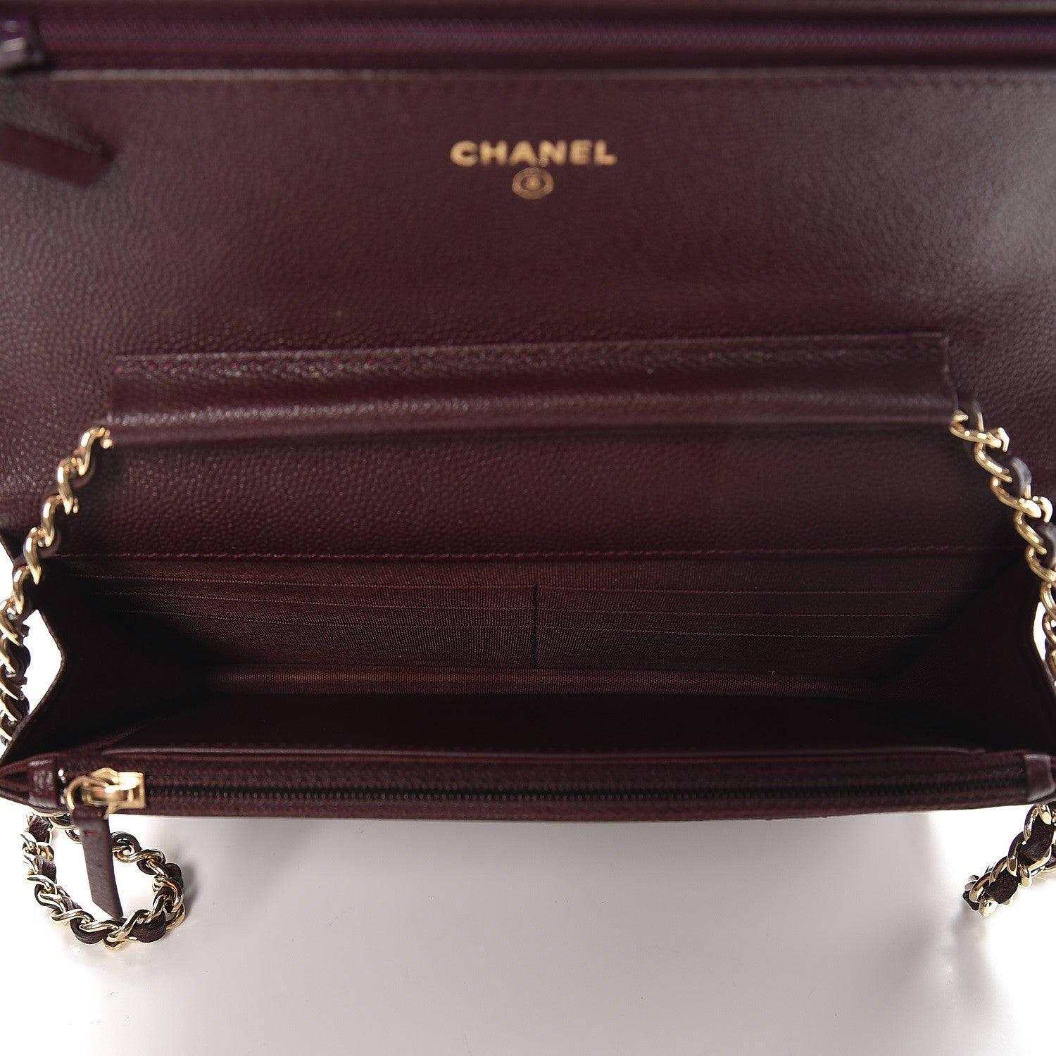 Chanel Caviar Quilted Boy Wallet On Chain WOC Dark Purple 5 of 10