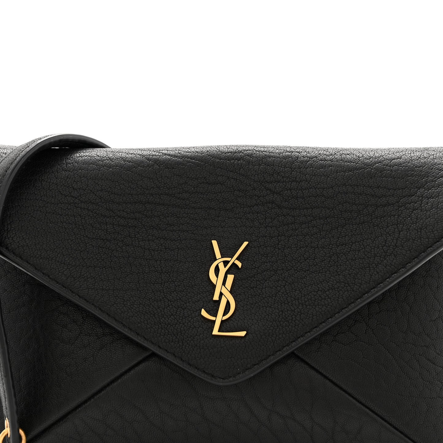 Supple Lambskin Small Cassandre Chain Pouch Black