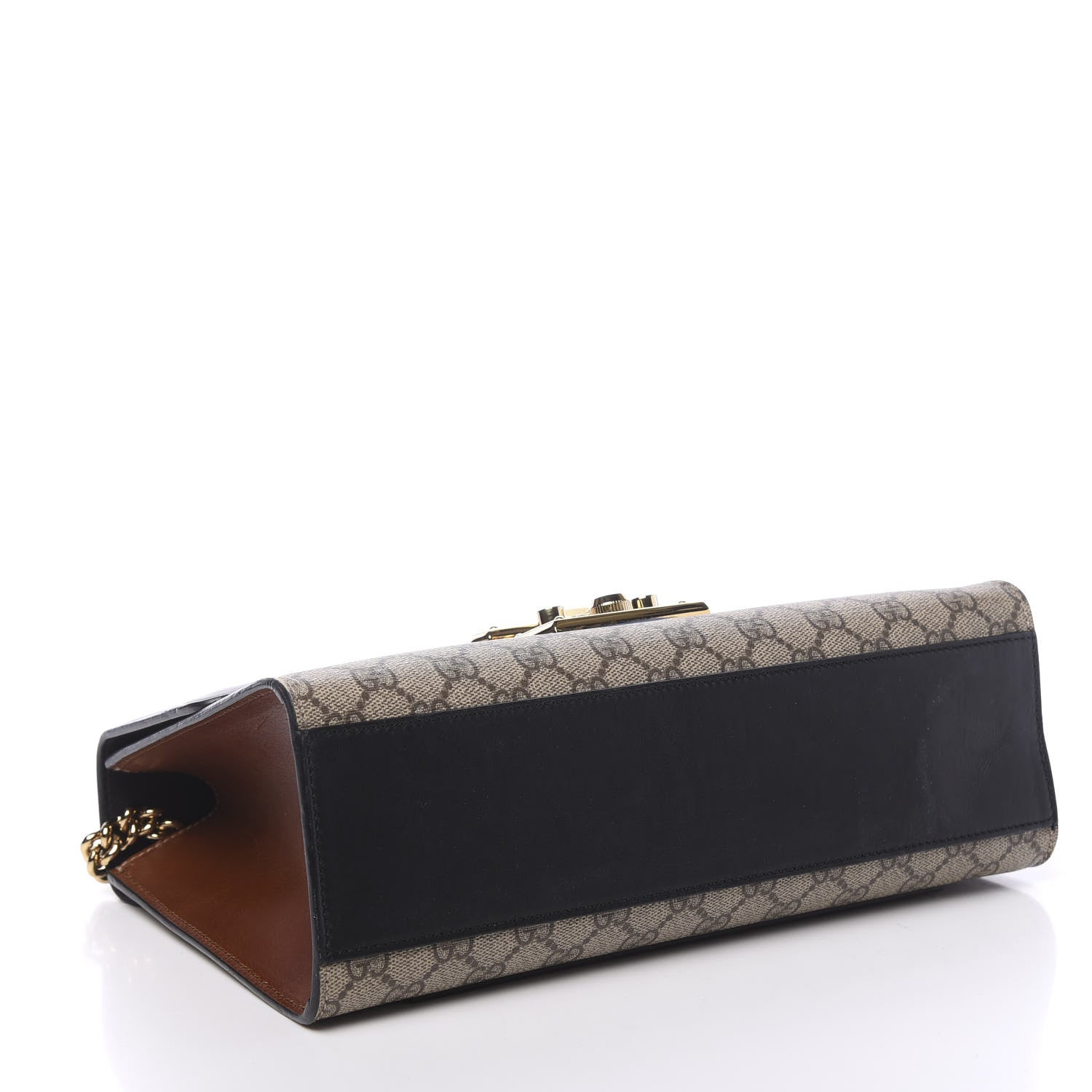 Gucci GG Supreme Monogram Calfskin Medium Padlock Shoulder Bag Beige Black Cuir 4 of 12