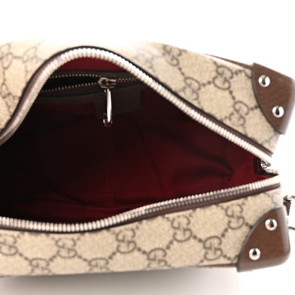 Gucci GG Supreme Monogram Textured Calfskin Square Messenger Bag Beige Ebony New Acero 5 of 11