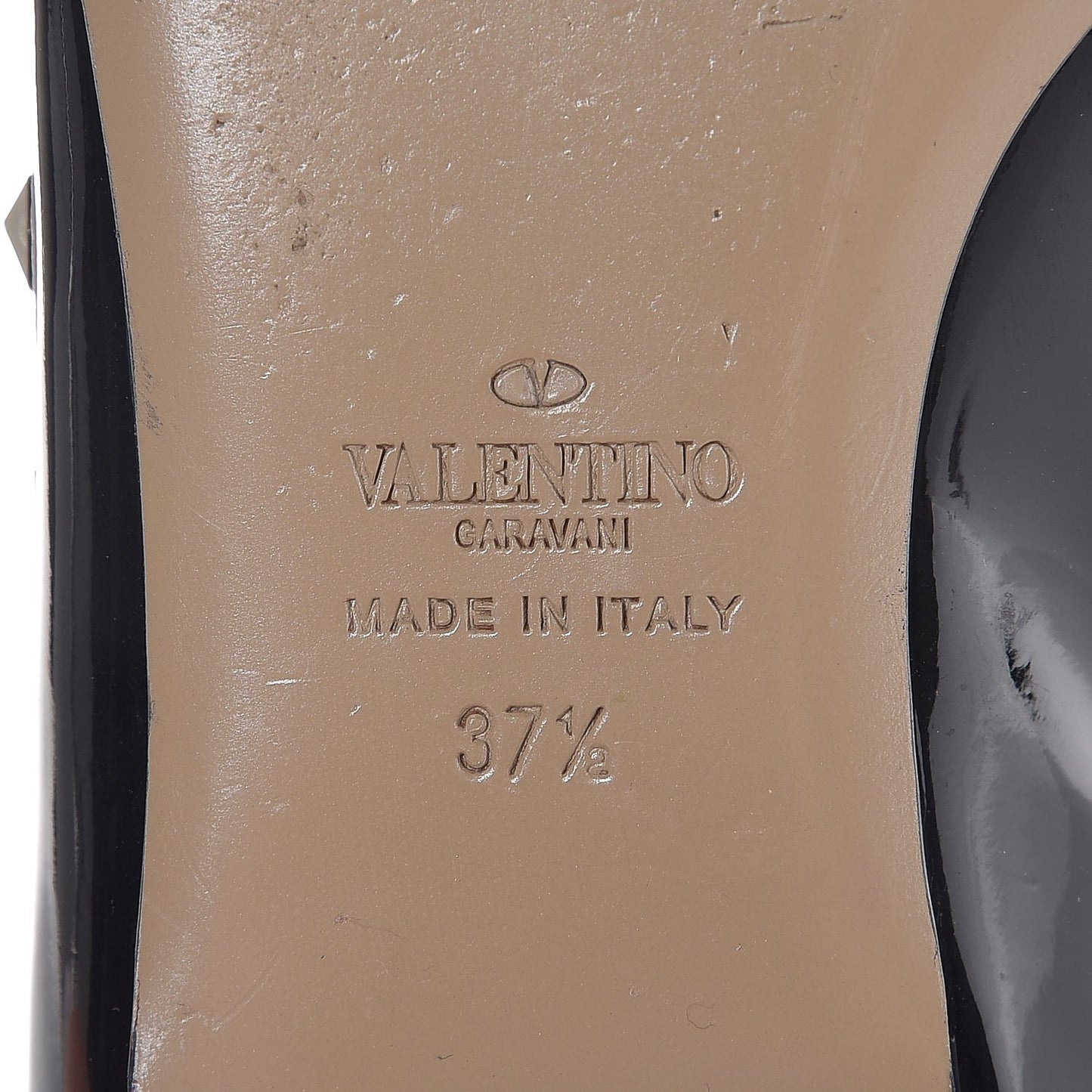 Patent Nappa Rockstud Ballerina Flats 37.5 Black Poudre