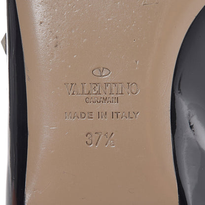 Valentino Garavani Patent Nappa Rockstud Ballerina Flats 37.5 Black Poudre 10 of 11