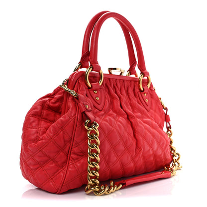 Marc Jacobs Calfskin Quilted Leather Stam Bag Red 3 of 11