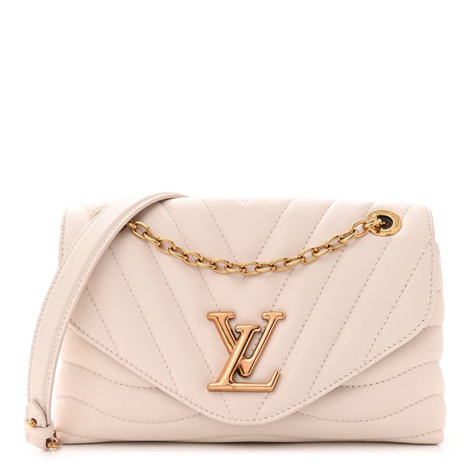 Louis Vuitton Calfskin New Wave Chain Bag MM NM Ivory Ivory 1 of 11