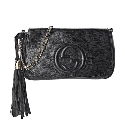 Gucci Pebbled Calfskin Medium Soho Flap Crossbody Black 2 of 11