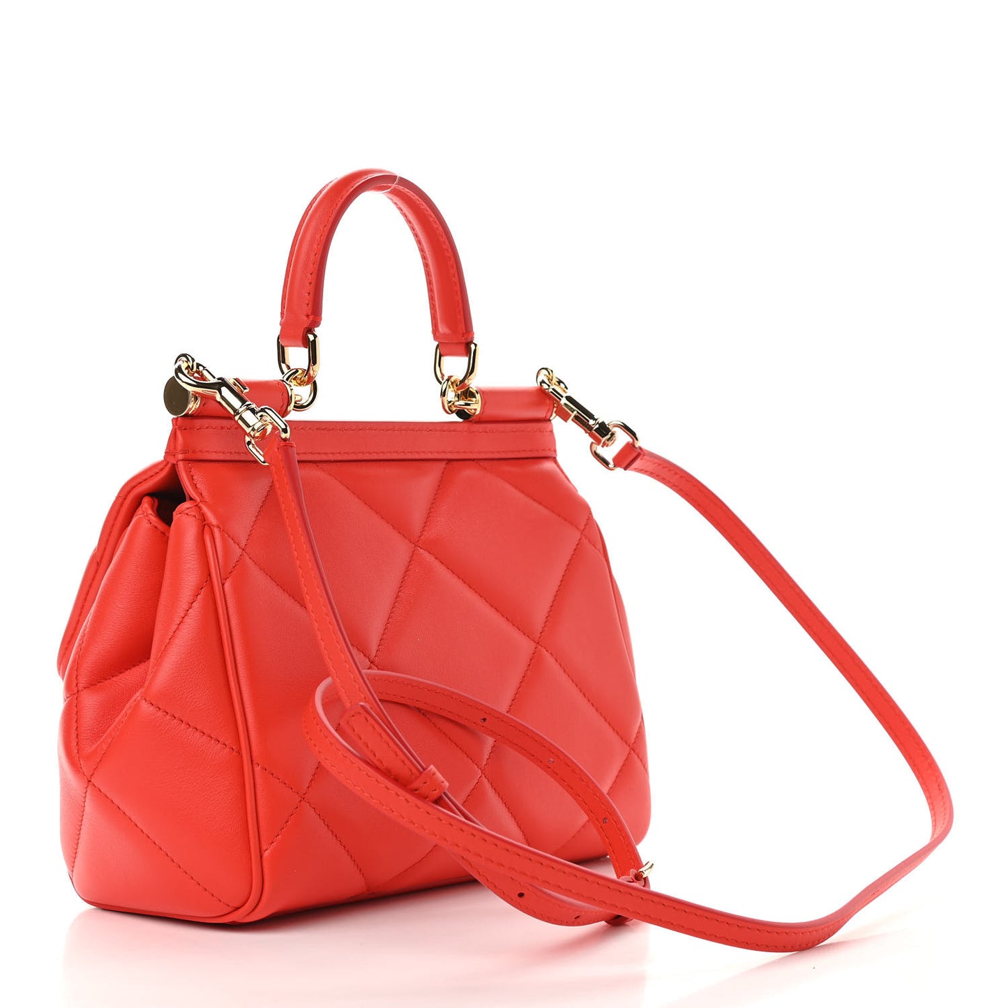 Calfskin Quilted Small Miss Sicily Satchel Red