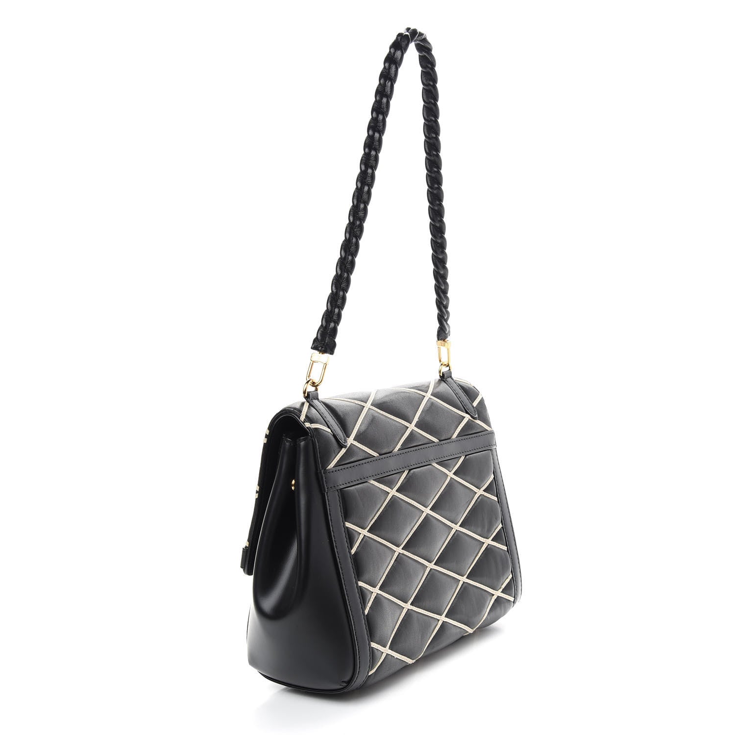 Louis Vuitton Lambskin Malletage Pochette Flap Black 3 of 11