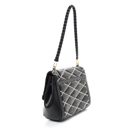 Louis Vuitton Lambskin Malletage Pochette Flap Black 3 of 11