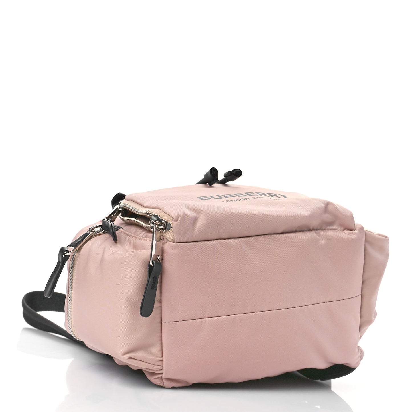 Nylon Logo Print Medium Rucksack Backpack Rose Beige