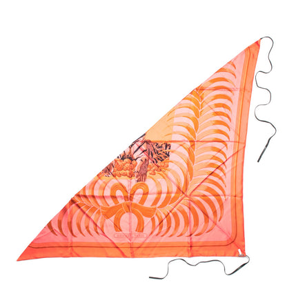 Hermes Silk Dip Dye Petit H Tigre Royal Triangle Shawl 6 of 7