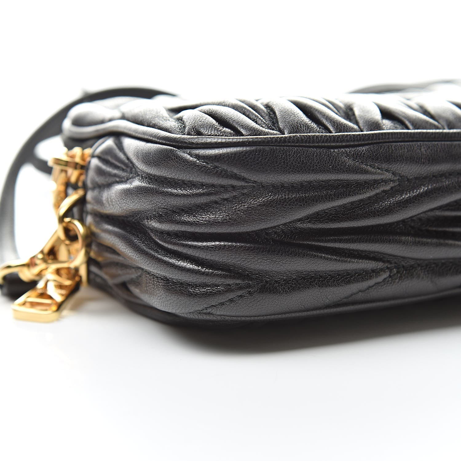 Miu Miu Nappa Matelasse Double Zip Pochette Clutch Black 9 of 11