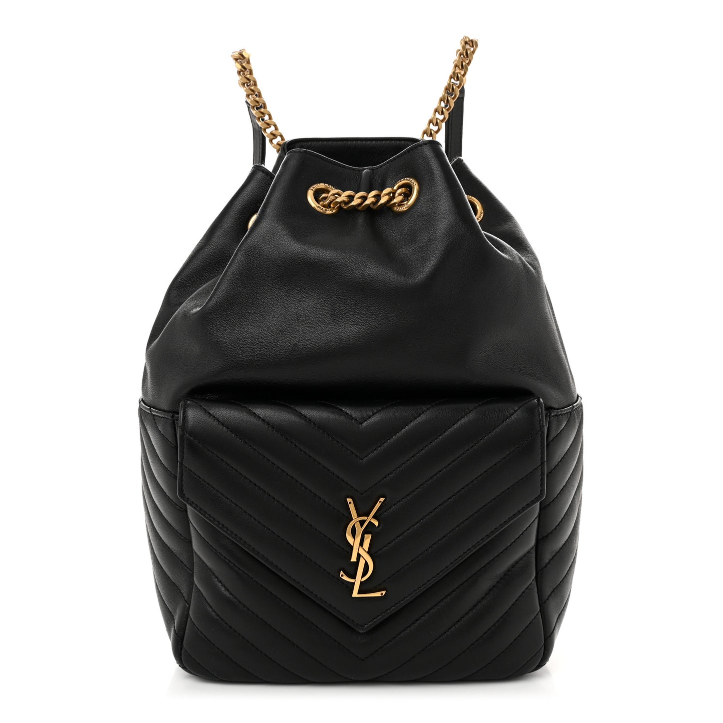 Lambskin Matelasse Monogram Joe Backpack Black
