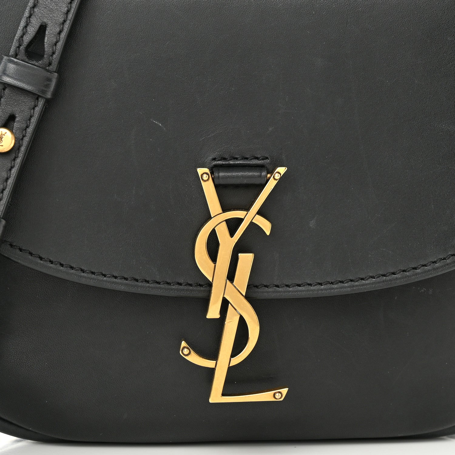 Saint Laurent Smooth Calfskin Monogram Medium Kaia Satchel Black 8 of 12