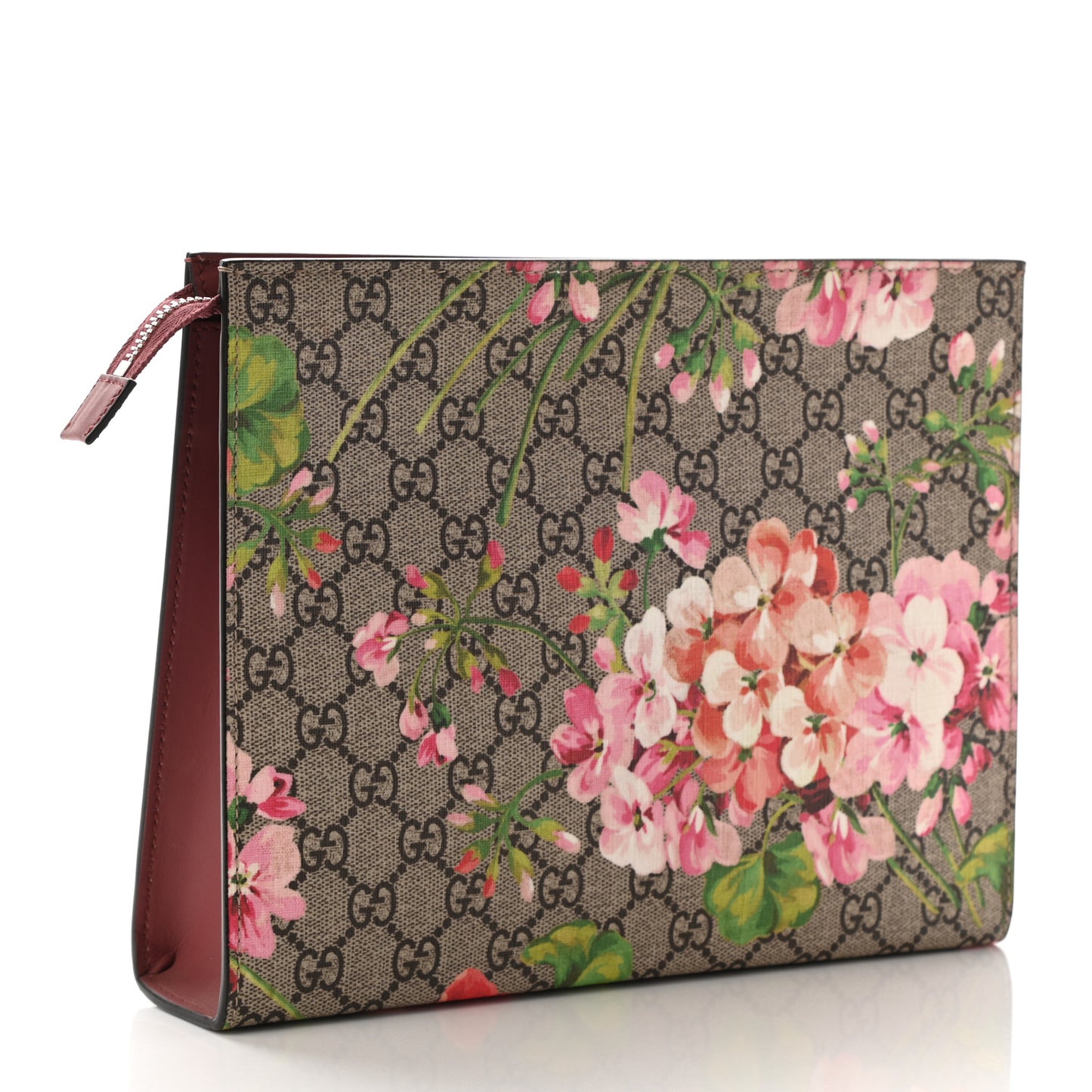 GG Supreme Monogram Blooms Large Cosmetic Case Beige Multicolor Dry Rose