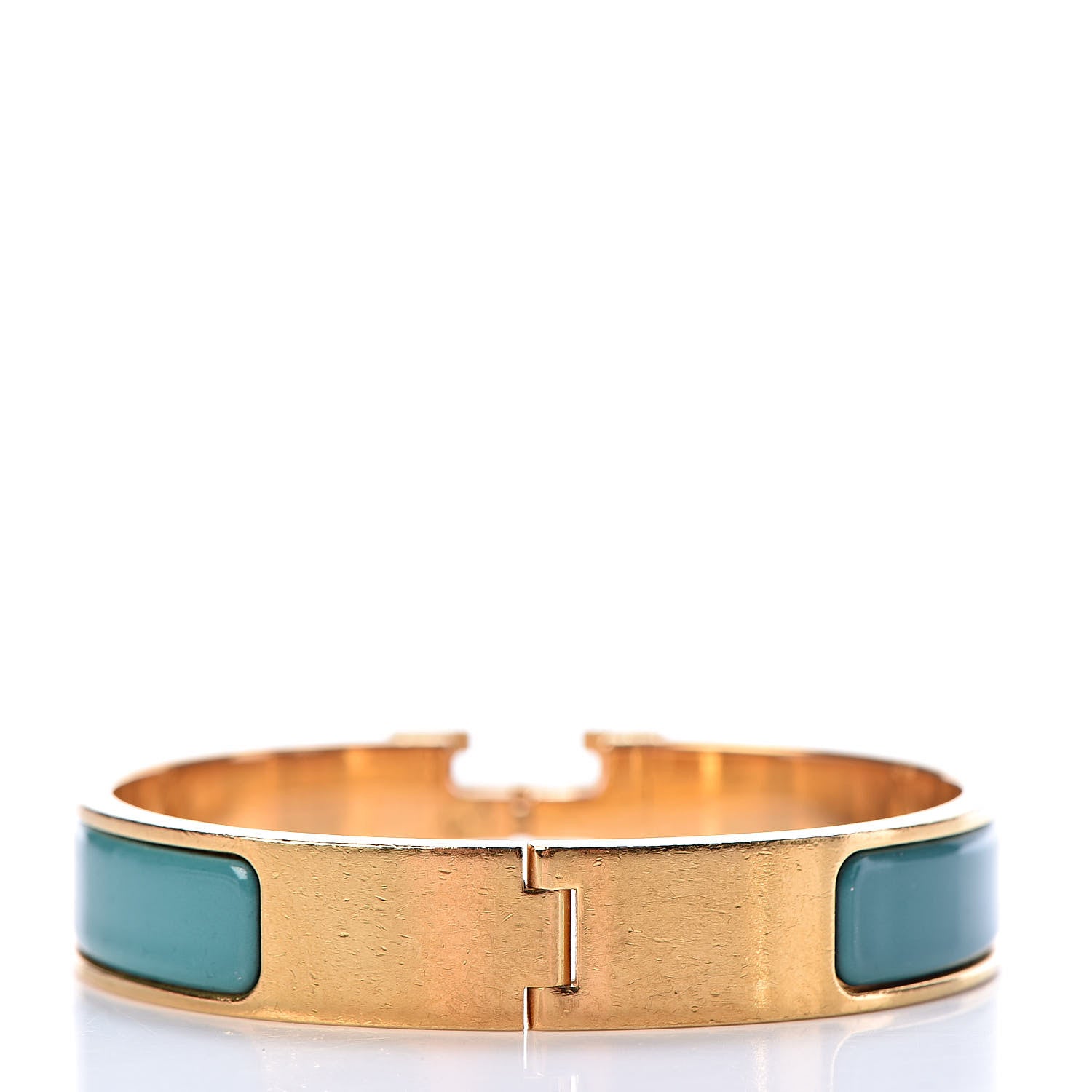 Hermes Enamel Narrow Clic Clac H Bracelet PM Vert Bleuete 3 of 5