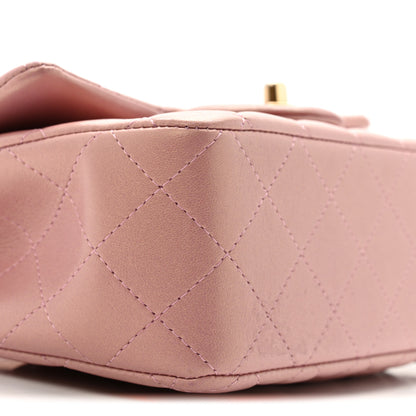 Chanel Iridescent Lambskin Quilted Mini Top Handle Rectangular Flap Pink 9 of 13