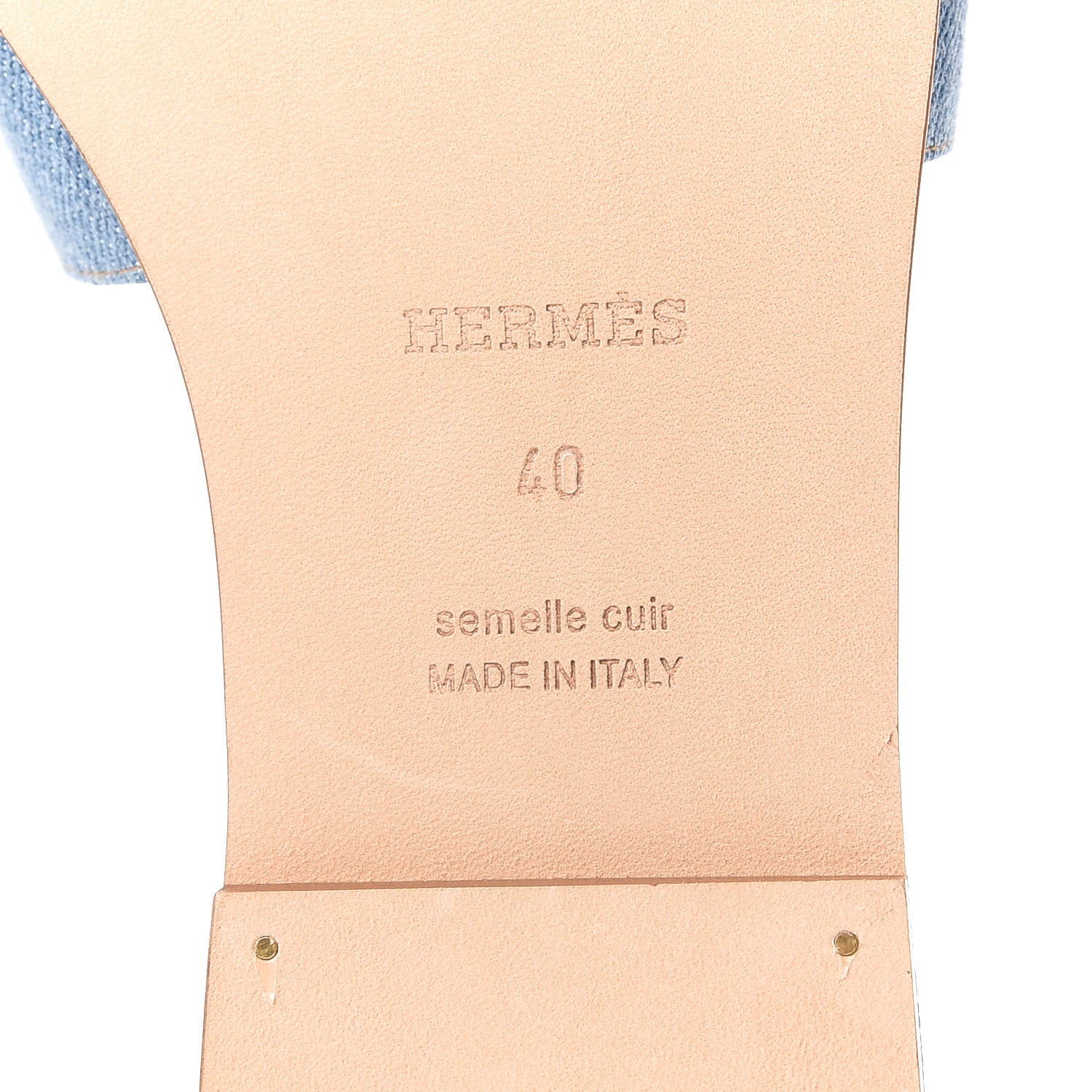 Hermes Denim Canvas Oran Sandals 40 Bleu Clair 12 of 16