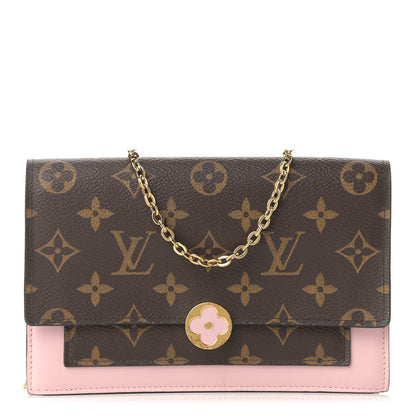 Louis Vuitton Monogram Flore Chain Wallet Rose Ballerine 1 of 13