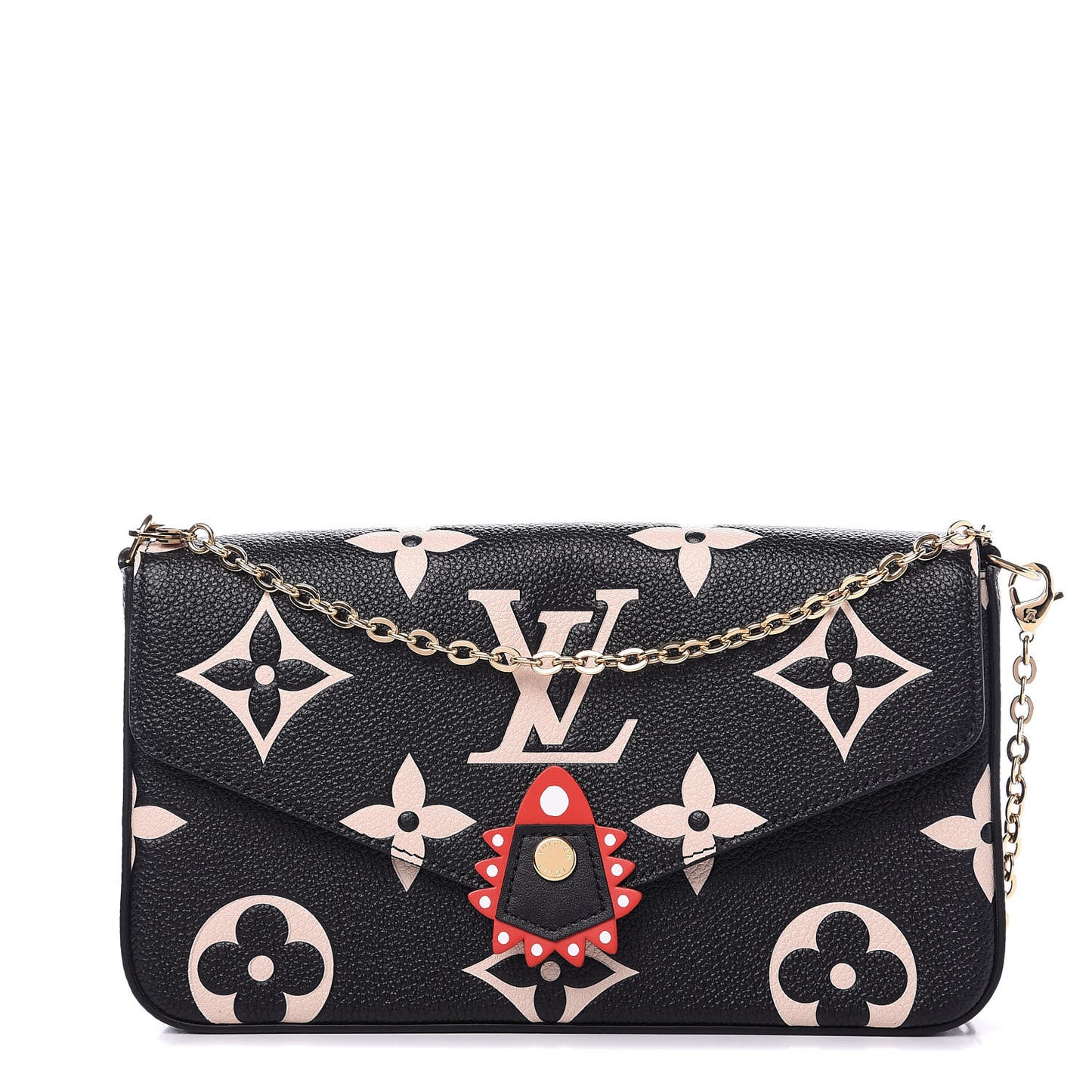 Empreinte Monogram Giant Crafty Pochette Felicie Black Creme