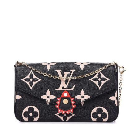 Louis Vuitton Empreinte Monogram Giant Crafty Pochette Felicie Black Creme 1 of 10