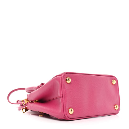 Prada Saffiano Lux Micro Galleria Double Zip Tote Fuxia 4 of 8