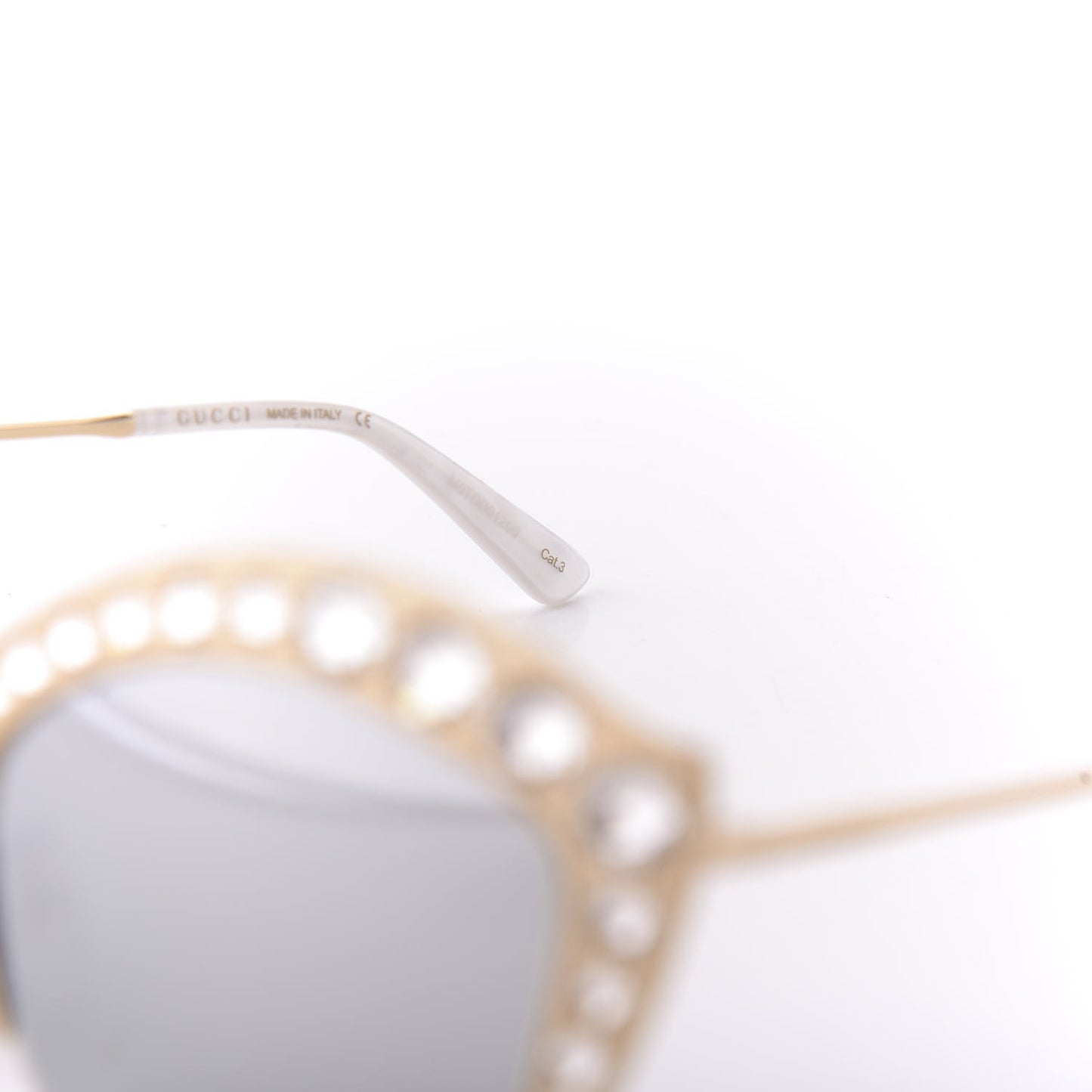 Metal Crystal Cat Eye Sunglasses GG00114S Gold
