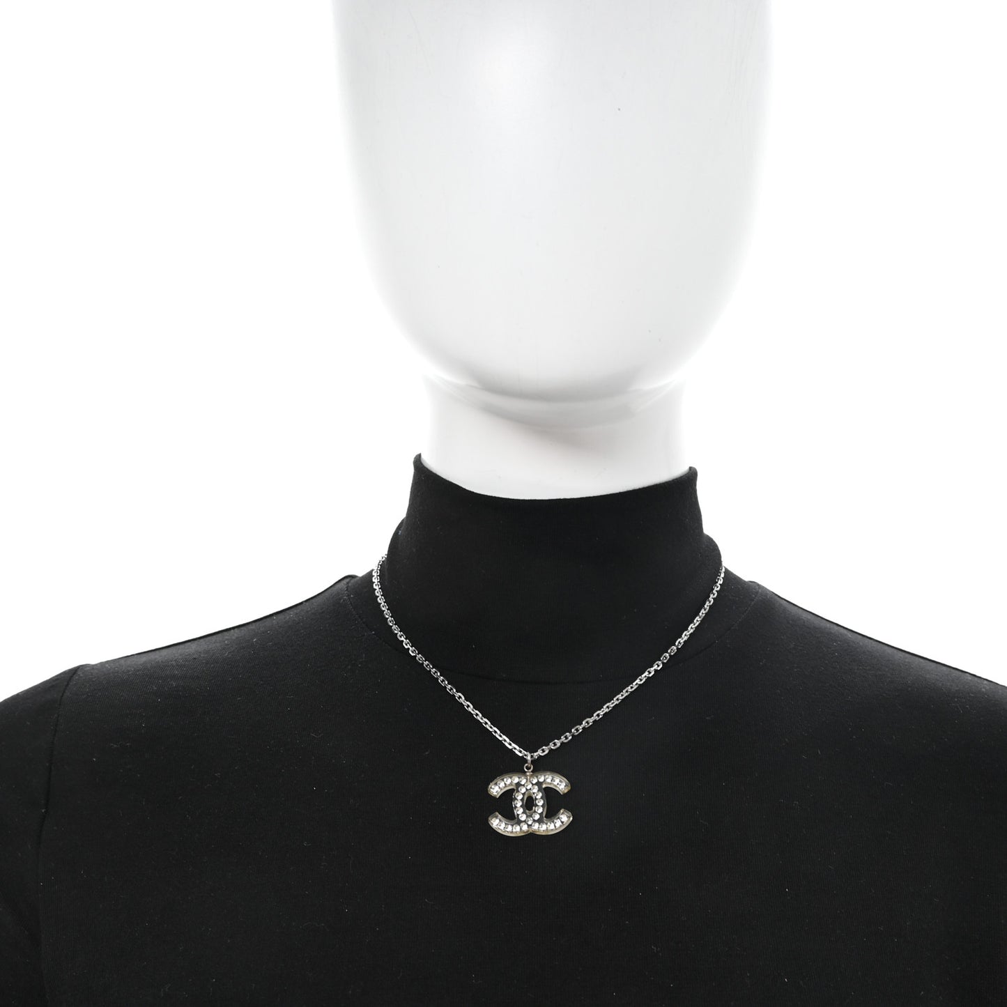 Crystal CC Necklace Silver