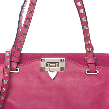 Valentino Garavani Vitello Small Rockstud Tote Deep Cyclamin 13 of 15