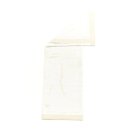 Chanel Wool Silk Lightweight Throw Blanket Beige 4 of 5