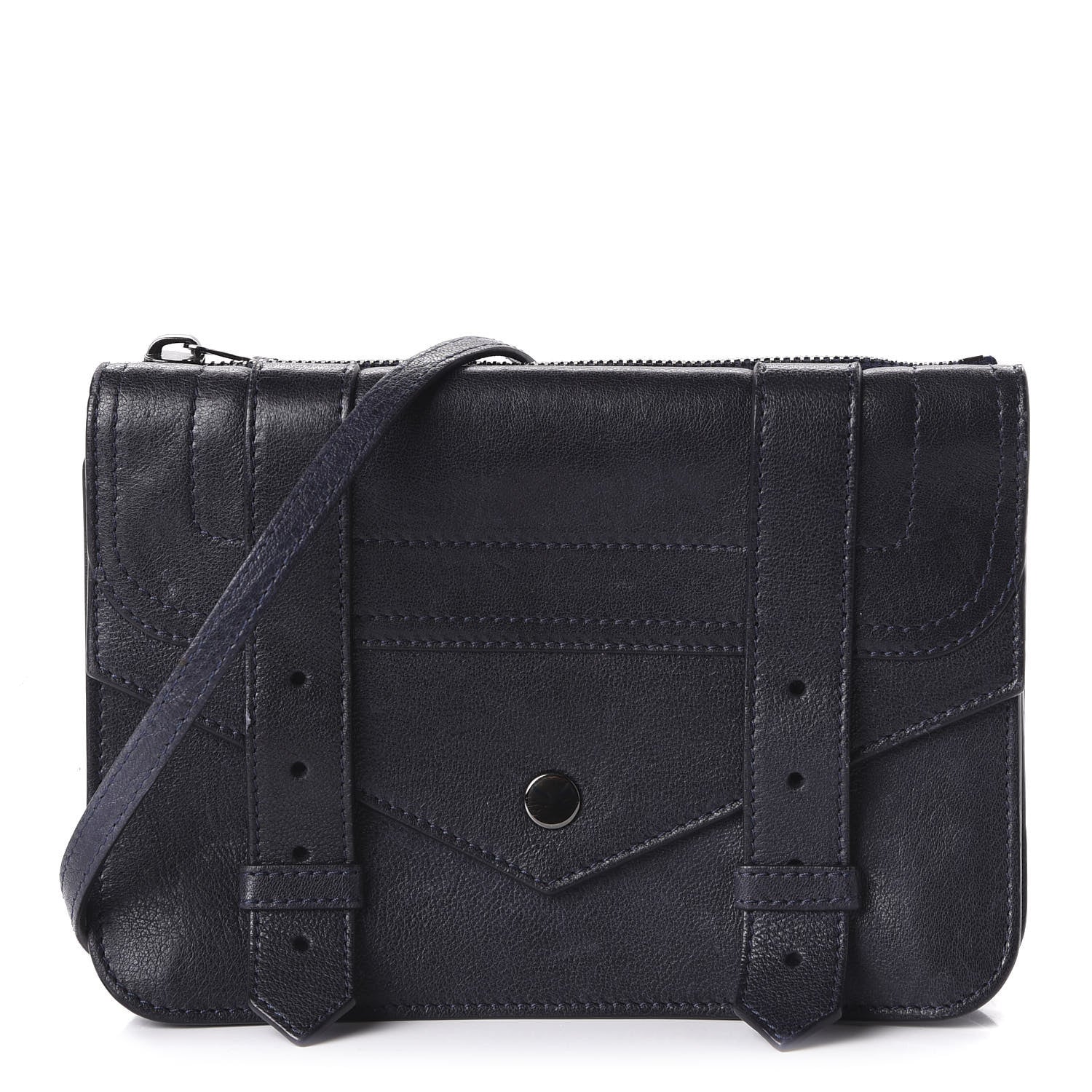Proenza Schouler Lambskin PS1 Large Chain Wallet Midnight 1 of 11