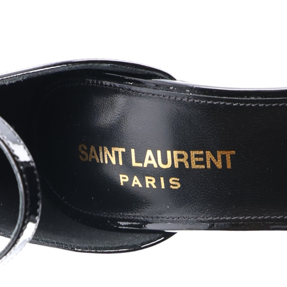 Saint Laurent Patent Calfskin Opyum 110 Sandals 35 Black Gold 11 of 11