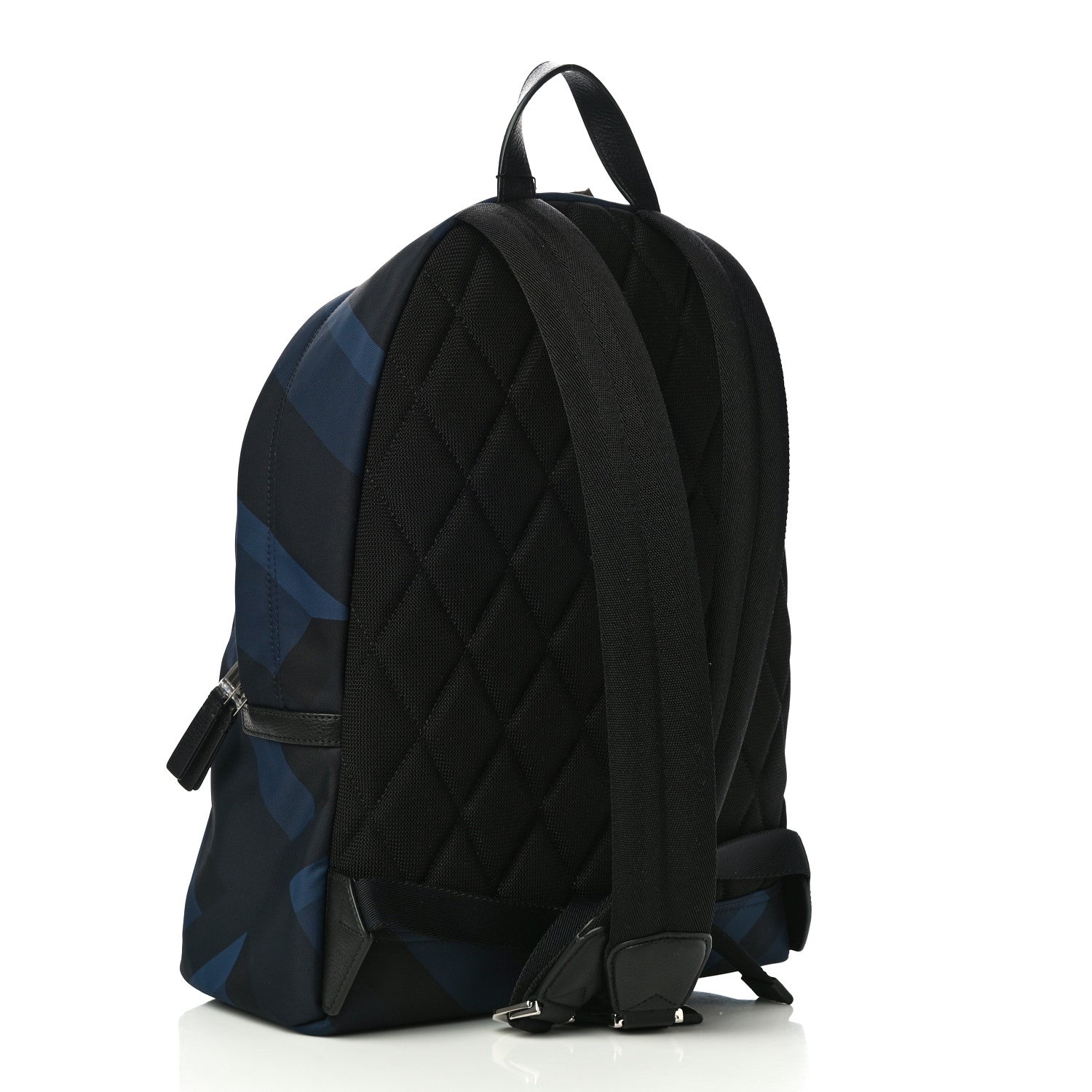 Burberry Nylon Check Print Abbeydale Simple Backpack Navy 2 of 8